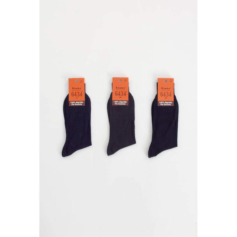 Meias Algodão Cerzidas Fio Escocês Homem